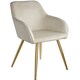 image 1 of Chair Marilyn with Velvet Cover, Gold Steel Legs and Plush Padding | Cream | cream/gold | One Size | 1