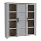image 1 of Bohol 3 Door Large Display Cabinet in Riviera Oak/Grey Oak