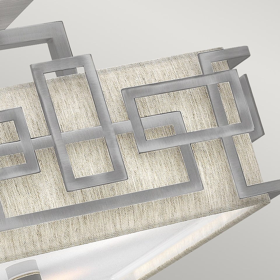 image 1 of Lanza 3 Light Semi Flush Mount Ceiling Light Nickel, E27