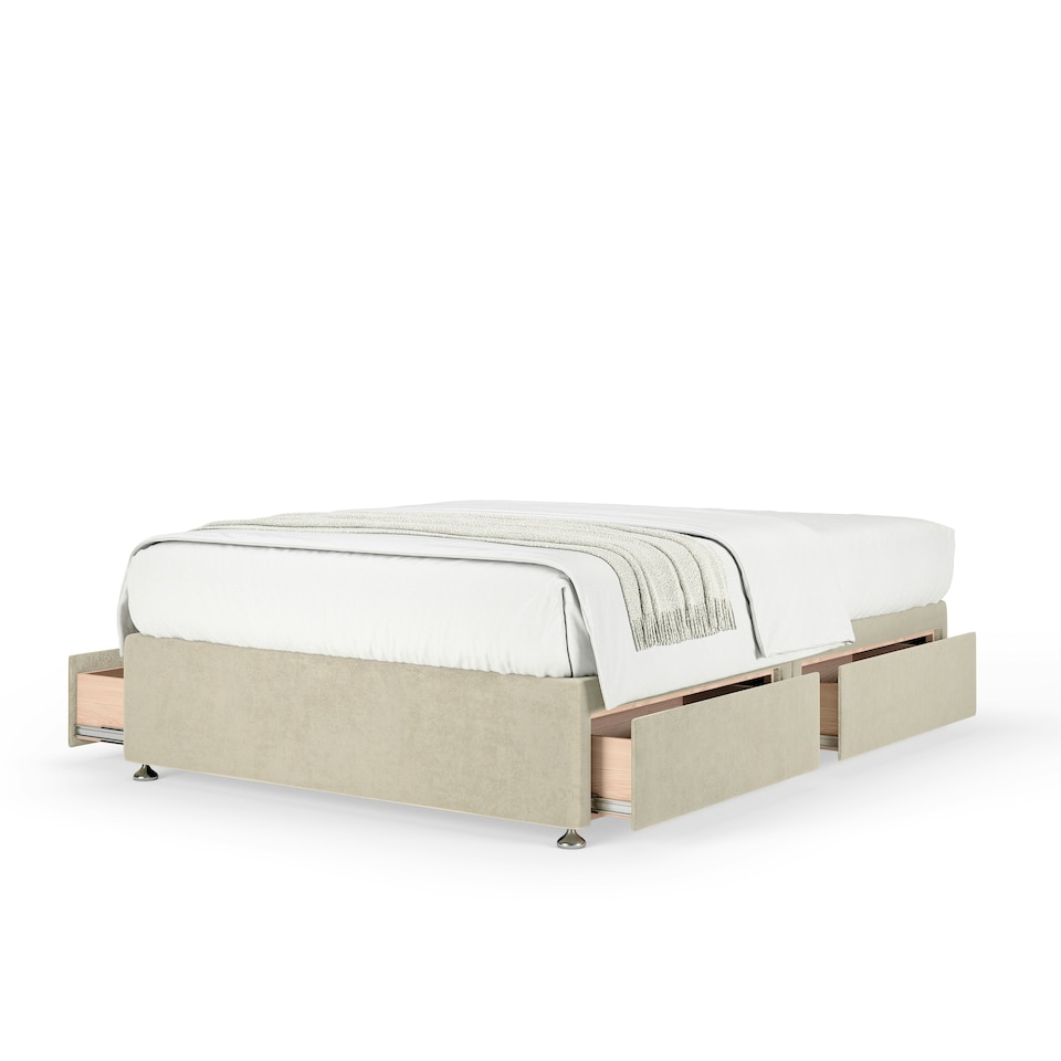 image 1 of Super Ortho Orthopaedic Cream Naples Velvet 4 Drawer Divan Set Double