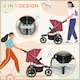 image 3 of HOMCOM Foldable Three-Wheeler Baby Stroller w/ Sun Canopy, Storage - Red
