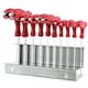 image 1 of SPARES2GO 10 Piece T Handle Imperial SAE Hex Allen Key CR-V Screwdriver Set + Stand