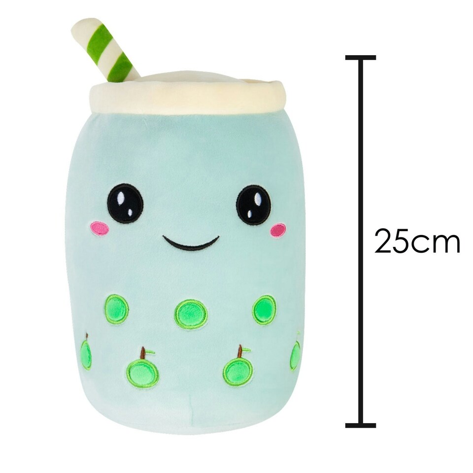 image 1 of Boba Tea Soft Toy White Bubble Tea Plush Pillow, Cute Soft 1 X Apple 25cm