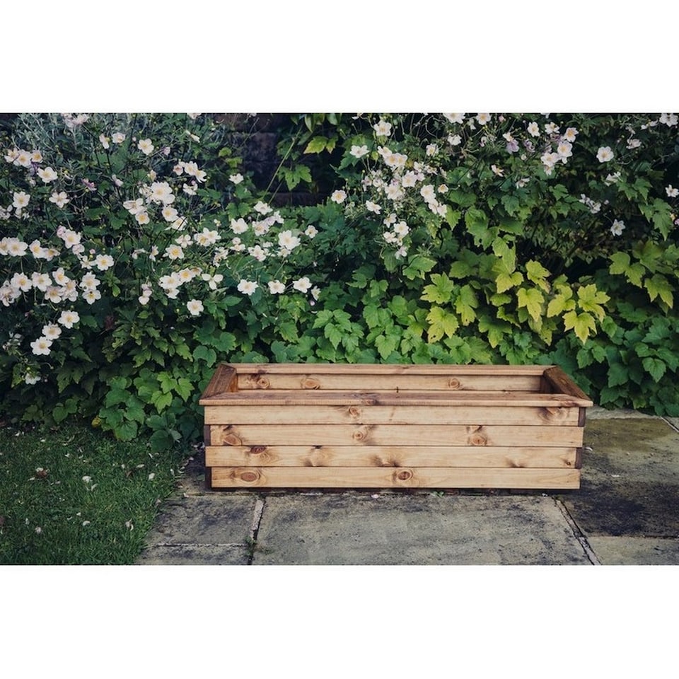 image 1 of Multi Pack of 2 - Valley Trough XL - Timber - L39 x W120 x H32 cm - Garden Planter - Fully Assembled | Brown