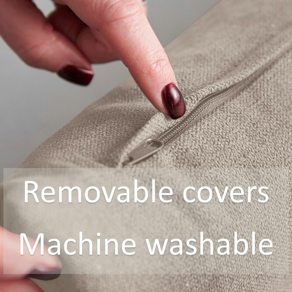 image 1 of Plain Chenille Velvet 45cm x 45cm Taupe Cushion Set of 4 | Cream | 45cm x 45cm x 10cm | 4