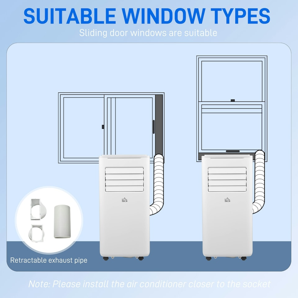 image 1 of HOMCOM 9000 BTU Portable Air Conditioner Unit with WiFi Smart App, 20m²