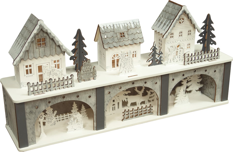 image 1 of St Helens Wooden Xmas Scenery with LED light