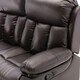 image 4 of Chester 2 Seater Manual High Back Bonded Leather Recliner Sofa (Brown)