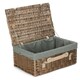 image 4 of 46cm Antique Wash Wicker Picnic Basket with Lining White | White | One Size