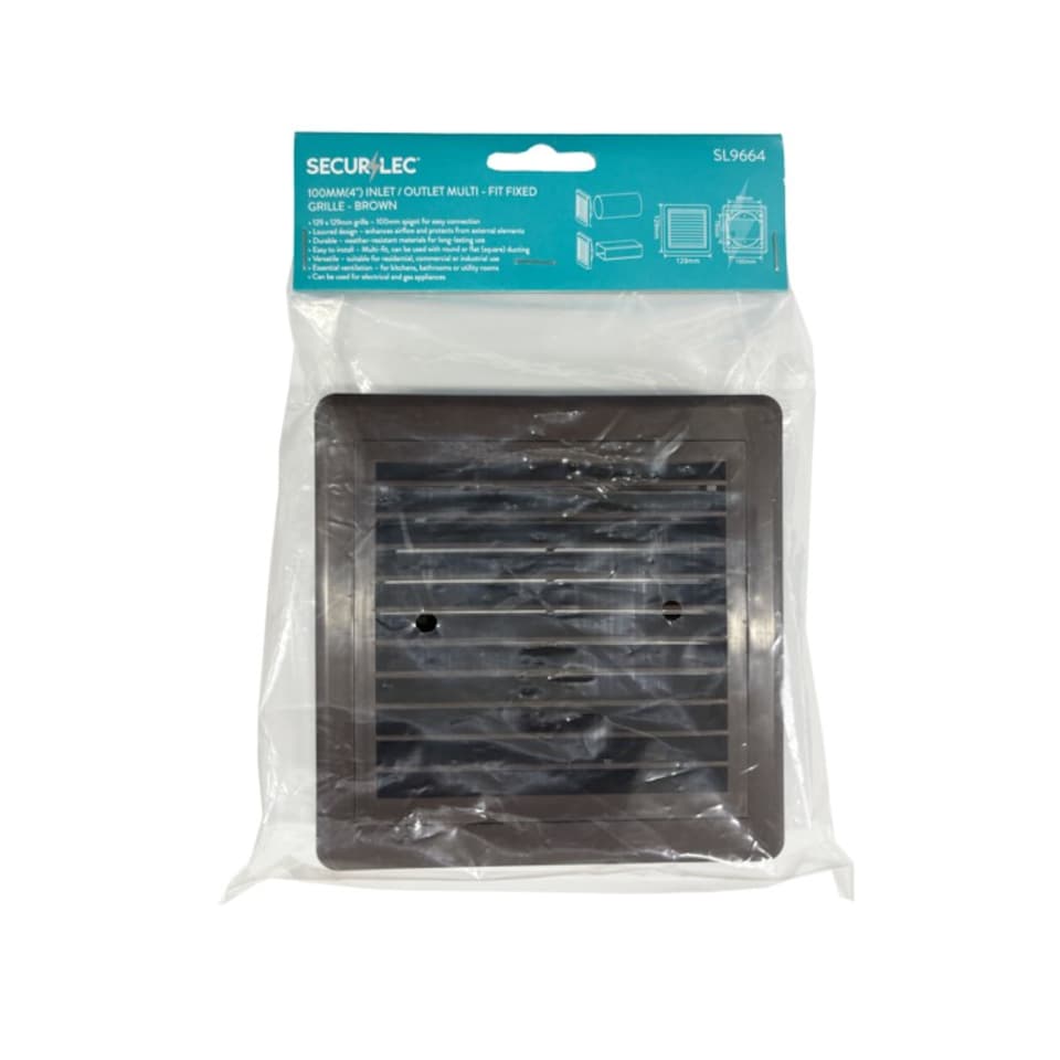 image 1 of Securlec Plastic Louvre Vent | Brown | Brown | 1