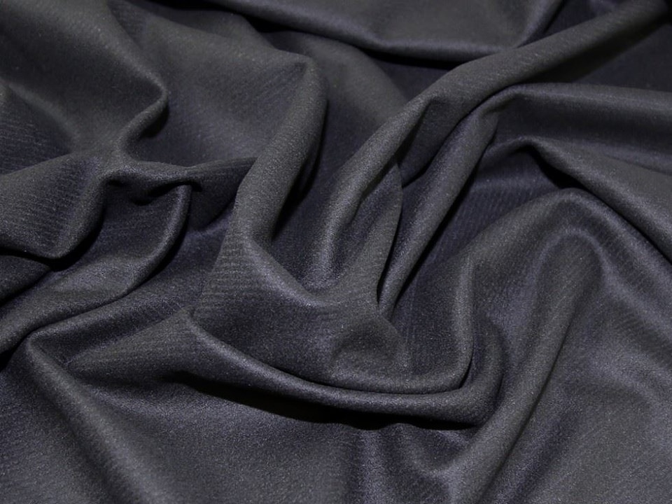 Black Wool Blend Coating Fabric for Dressmaking, 150cm / 59" Wide - per metre