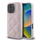 image 4 of Guess Quilted Metal Logo Case for iPhone 16 Pro Max 6.9 Pink