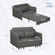 image 7 of HOMCOM Pull Out Sofa Bed, Fabric 2 Seater Sofa Couch for Living Room, Grey 