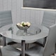 image 3 of Dining Table And 4 Chairs Grey Round Table With 4 Grey Chairs Dining Room Furniture | Grey | One Size | 5