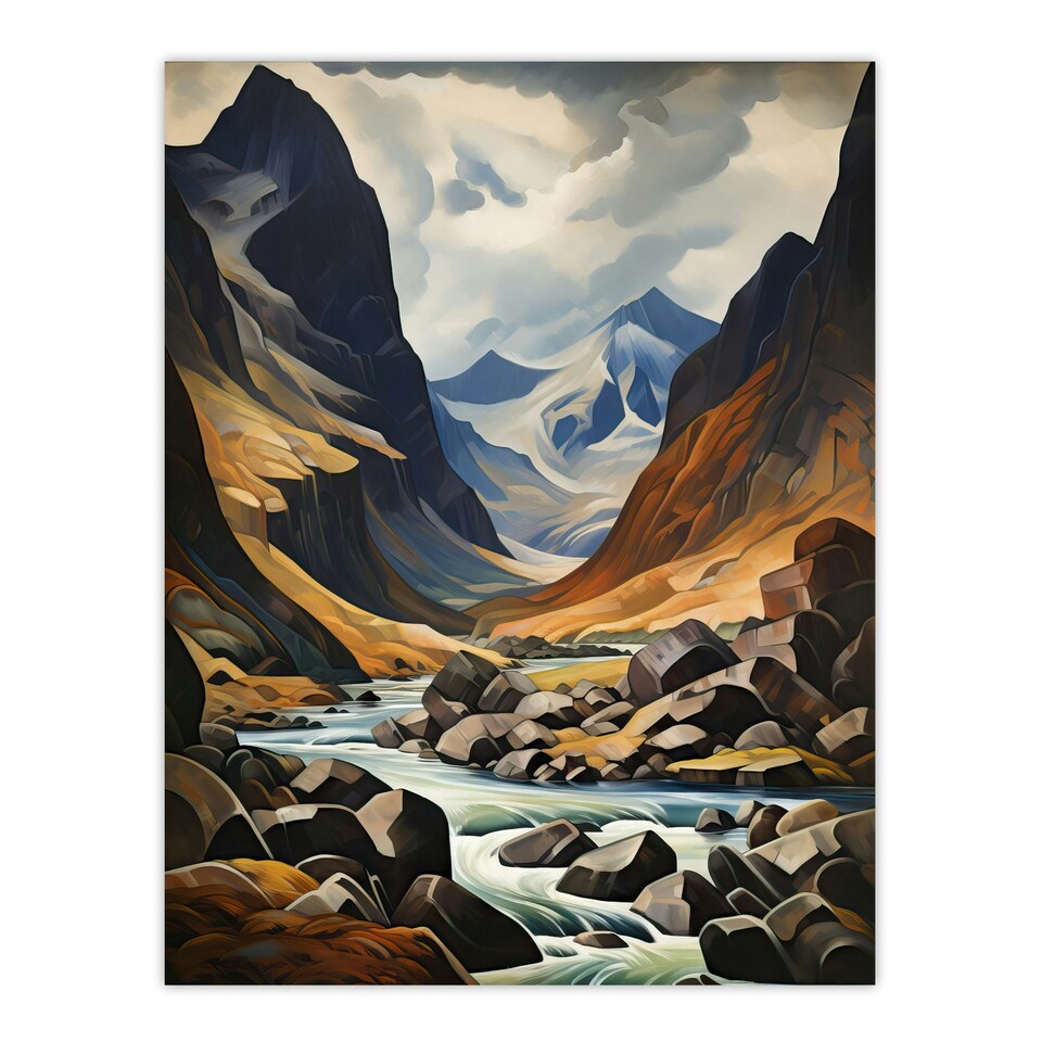image 1 of Cairngorms National Park Dramatic Home Decor Black Framed Wall Art Print A4