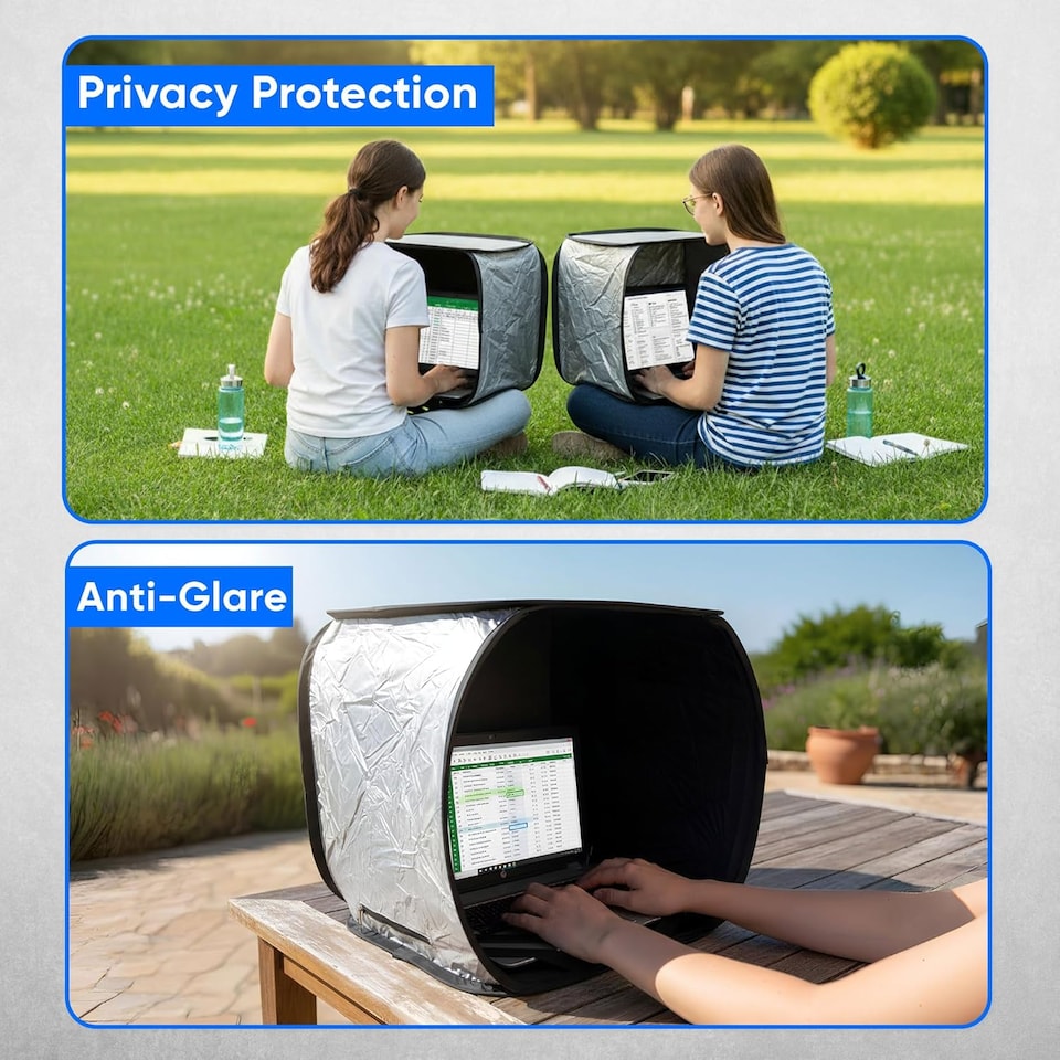 image 1 of Computer Shade for Portable Anti-Glare Protection Laptop Hood
