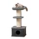 image 1 of PawHut 96cm Multi-level Cat Tree with Scratch Post Removable Cover, Grey