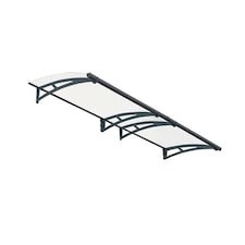 Patio Cover Aquila Door Awning Canopy 3000 Clear - Acrylic - L302 x W91.5 x H17.5 cm - Grey Grey