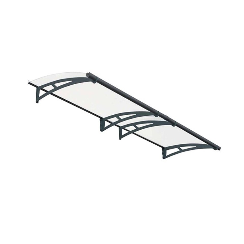 image 1 of Patio Cover Aquila Door Awning Canopy 3000 Clear - Acrylic - L302 x W91.5 x H17.5 cm - Grey Grey