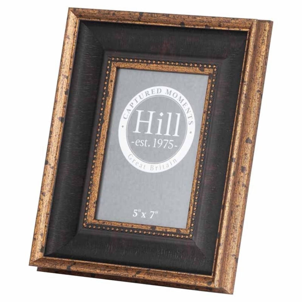 Antique Beaded 5X7 Photo Frame - Wood - L3 x W23 x H28 cm - Black/Gold Multi | Multi | One Size