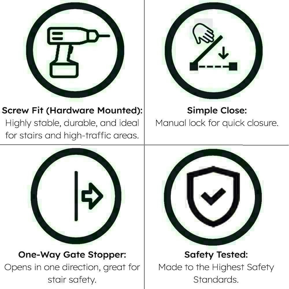 image 1 of Safetots Top of The Stairs Screw Fitted Stair Gate, Azure Blue Wooden, 63.5cm - 105.5cm, Wood Baby Gate, Safety Gate | Blue | 1