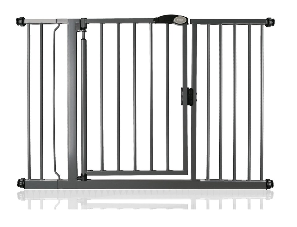 image 1 of Bettacare Auto Close Stair Gate, 125.4cm - 132.4cm, Slate Grey, Pressure Fit Safety Gate, Baby Gate, Safety Barrier for Doors Hallways and Spaces, Easy Installation