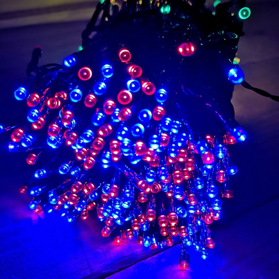 image 1 of 400 LED 40m Premier Christmas Indoor Outdoor Multi Function Battery Operated String Lights with Timer in Multicoloured
