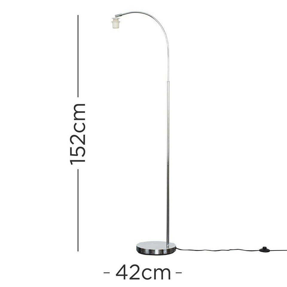 image 1 of ValueLights Modern Designer Style Polished Chrome Curved Stem Floor Lamp Base