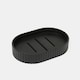 image 6 of OHS 4 Piece Ribbed Bathroom Set Soap Dish Dispenser Toothbrush Holder Tumbler Toilet Brush Accessories Organiser - Black