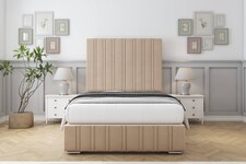Sloomy Langston Pebble Plush Deep-Sided Bed Frame With 50" Upholstered Headboard 4' Small Double