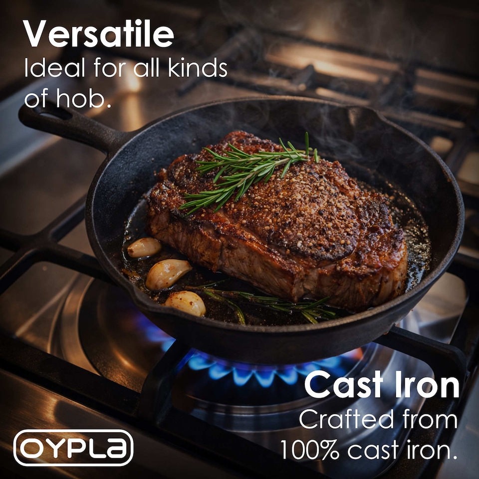 image 1 of Set of 3 Cast Iron Non Stick Skillet Frying Cooking Pans