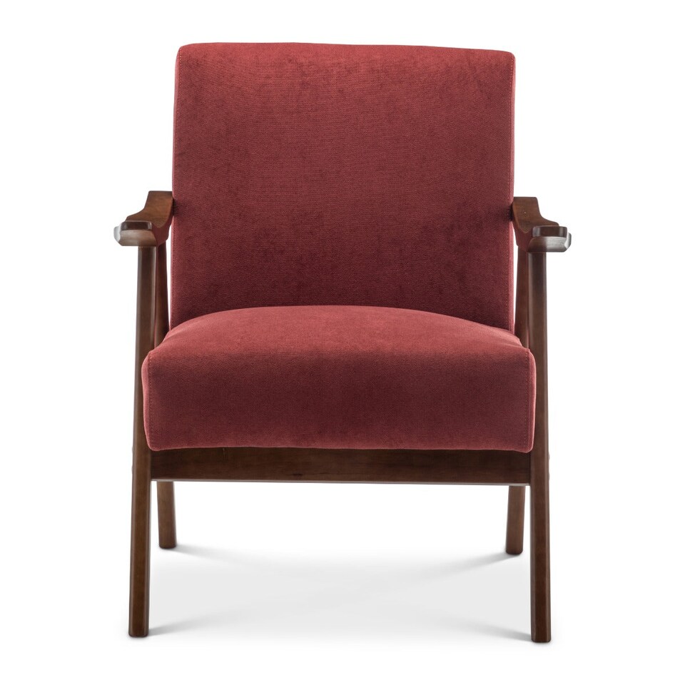 image 1 of Fabric Cotton Burgundy Selma Accent Chair