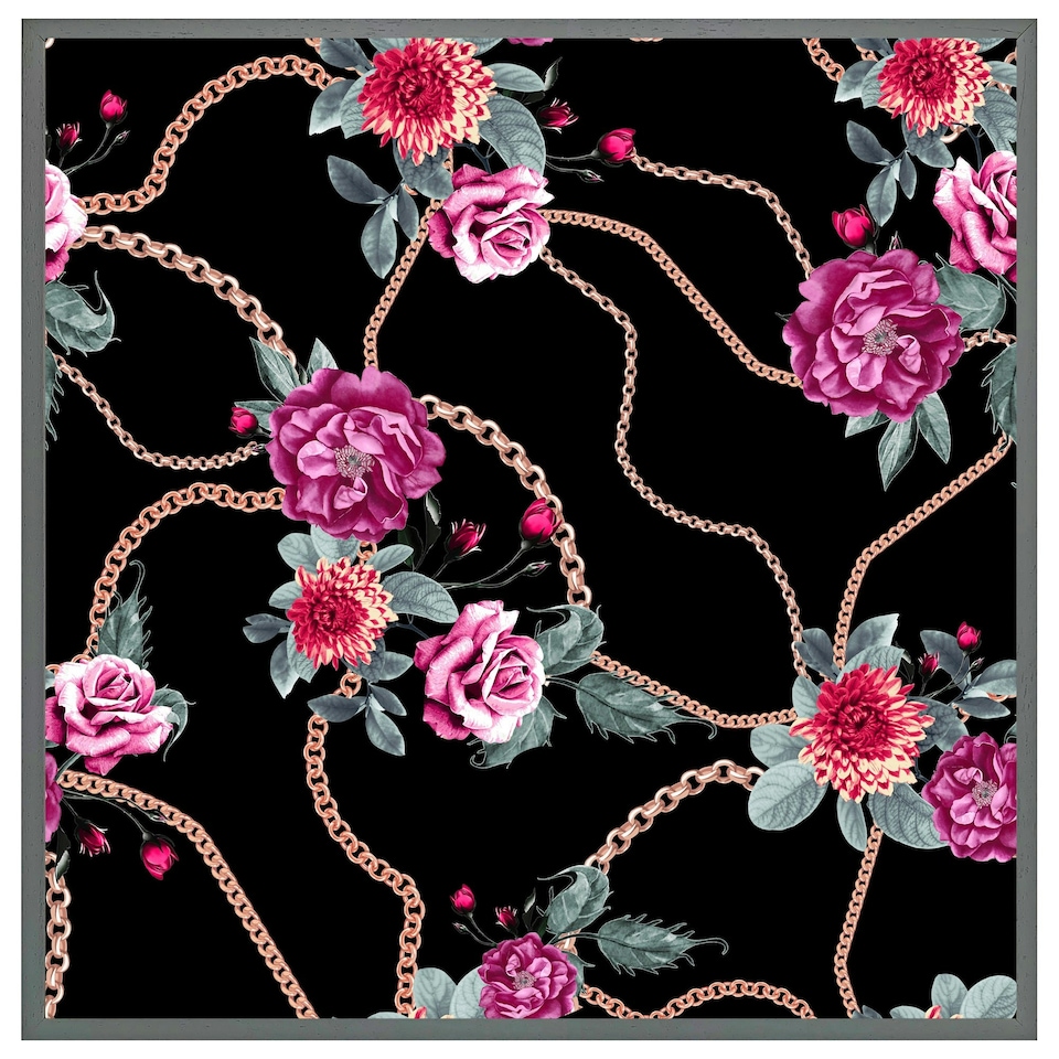 image 1 of Chain and flowers pattern (Picture Frame) White | M
