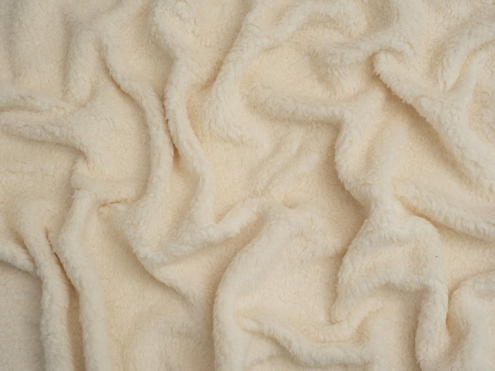 Minerva Core Range Cream Baby Soft Sherpa Fleece Fur Fabric for Dressmaking, Toy Making, 150cm / 59" Wide - per metre