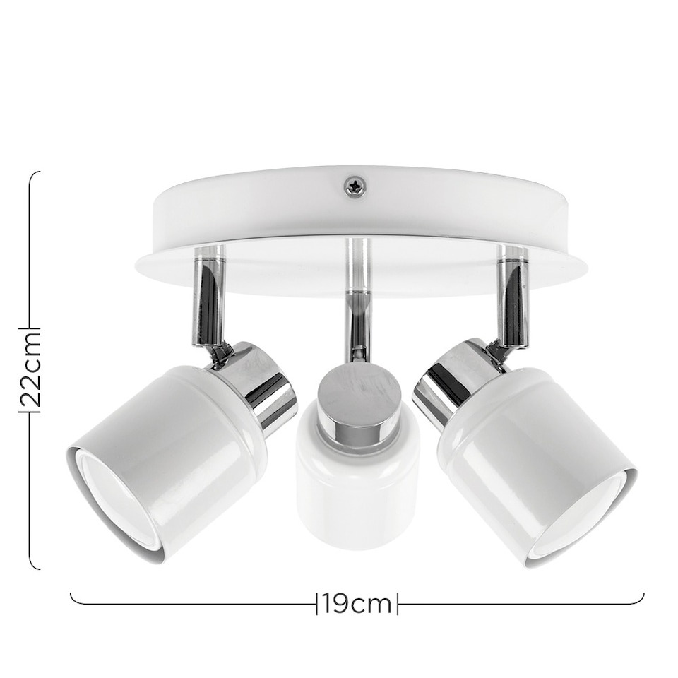image 1 of ValueLights Benton White IP44 Round Adjustable Ceiling Light | White
