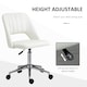 image 4 of Vinsetto Modern Office Chair, Velvet-feel Fabric Desk Chair with Wheels, Comfy Armless Swivel Vanity Chair for Makeup, Nail Tech, Bedroom, Cream White