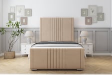 Sloomy Harrington Pebble Plush Bed Frame With 50" Upholstered Headboard 4'6 Double