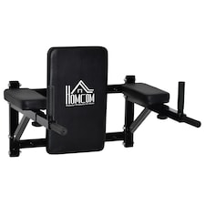 HOMCOM Gym Rack Dip Station Wall Mounted AB Knee Leg Raise Pull Up Fitness Chin