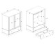 image 7 of Cotswold, 2 Mirror Door, 1 Drawer Wardrobe Brown