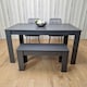 image 2 of Dining Table Set with 2 Chairs Dining Room and Kitchen table set of 2,and Bench Grey