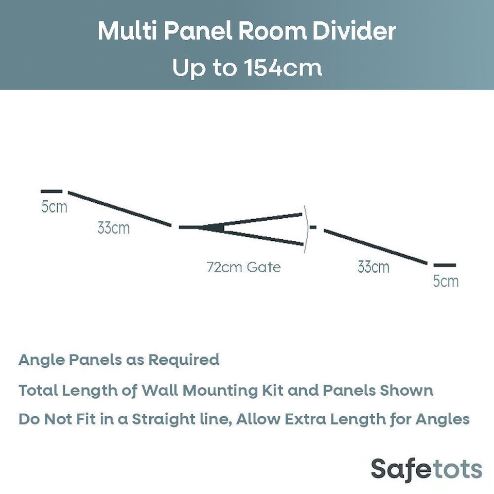 image 1 of Safetots Premium Extra Tall Room Divider, up to 154cm Wide, Black, 105cm Tall, Multi Panel Barrier for Baby and Toddler | Black