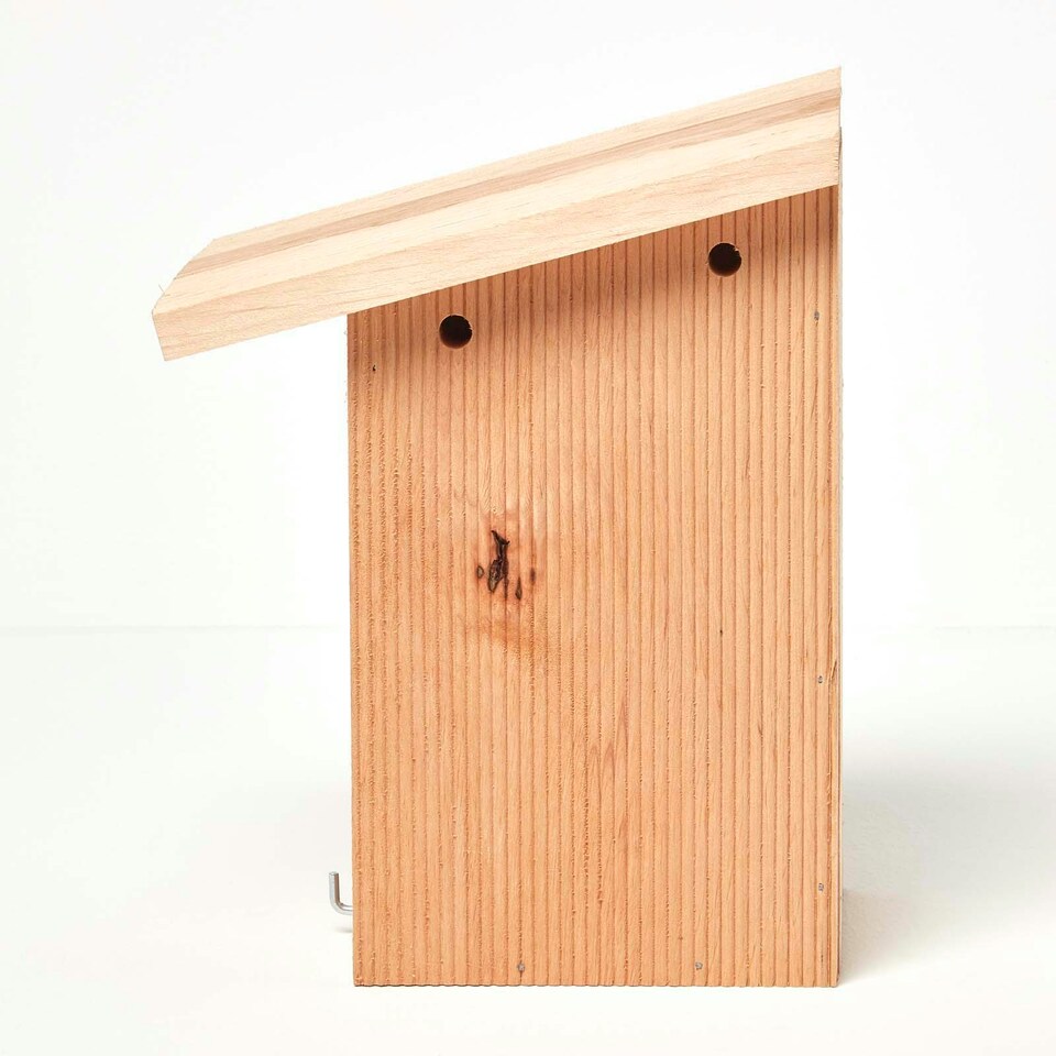 image 1 of Homescapes Real Wood Blue Tit Bird Box House Multi
