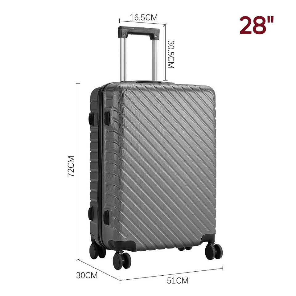 image 1 of Living and Home Lightweight Hardside Travel Suitcase with Spinner Wheels - 28" Silver Chrome | Large