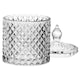 image 2 of Glass Round Sweet Sugar Jar Dish Bowl with Lid Crystal Effect Decorative Wedding | Clear | Clear | 530ml