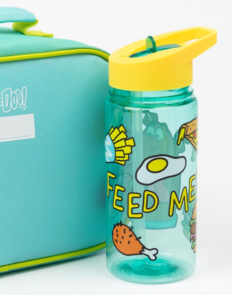 image 1 of Scooby-Doo Kids Lunch Box Set | 3 Piece Blue Mystery Machine Lunch Bag, Bottle and Snack Pot Set | Shaggy, Velma, Fred & Daphne Cartoon Tupperware Complete Matching Bundle | Back to School Gifts