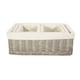 image 3 of Set of 4 Wicker Grey Wash Lined Storage Tray | Brown | Grey Wash | Not provided