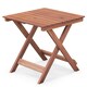 image 9 of COSTWAY Wooden Side Table Folding End Table Slatted Tabletop Brown