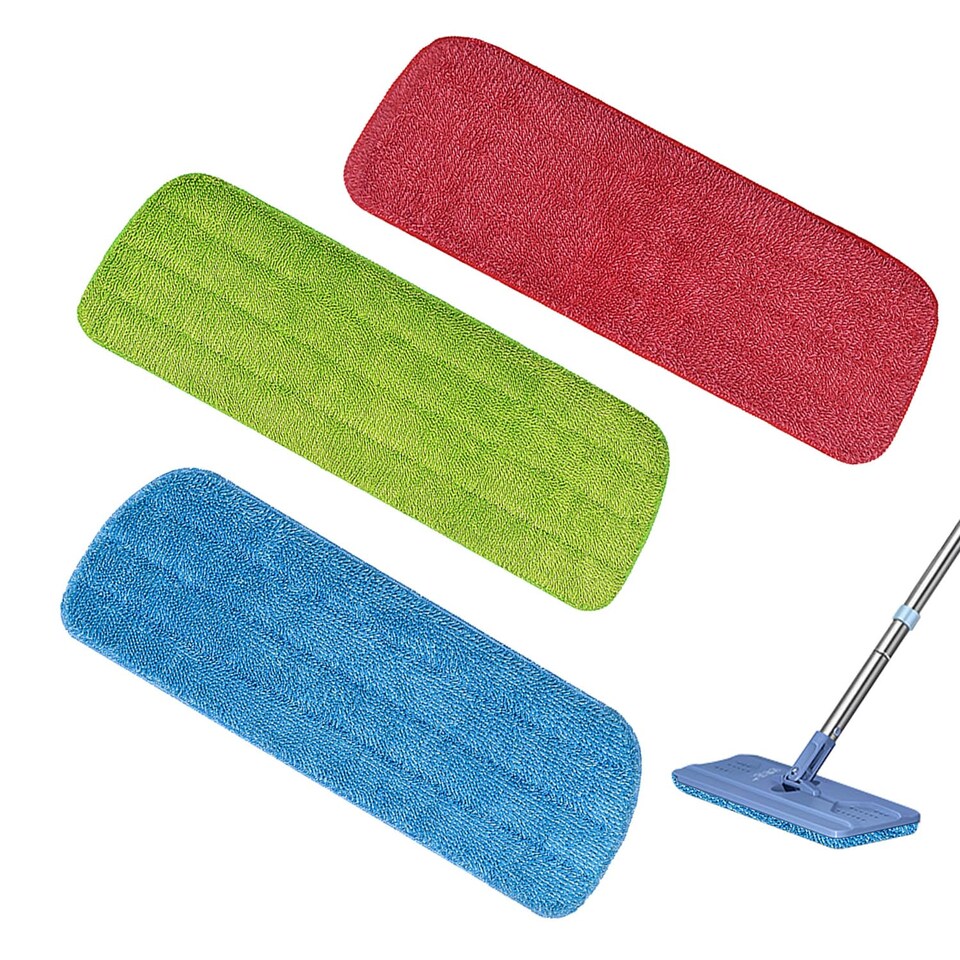 3-Pack High-Performance Microfiber Mop Refills - Multi-Surface Cleaning ...