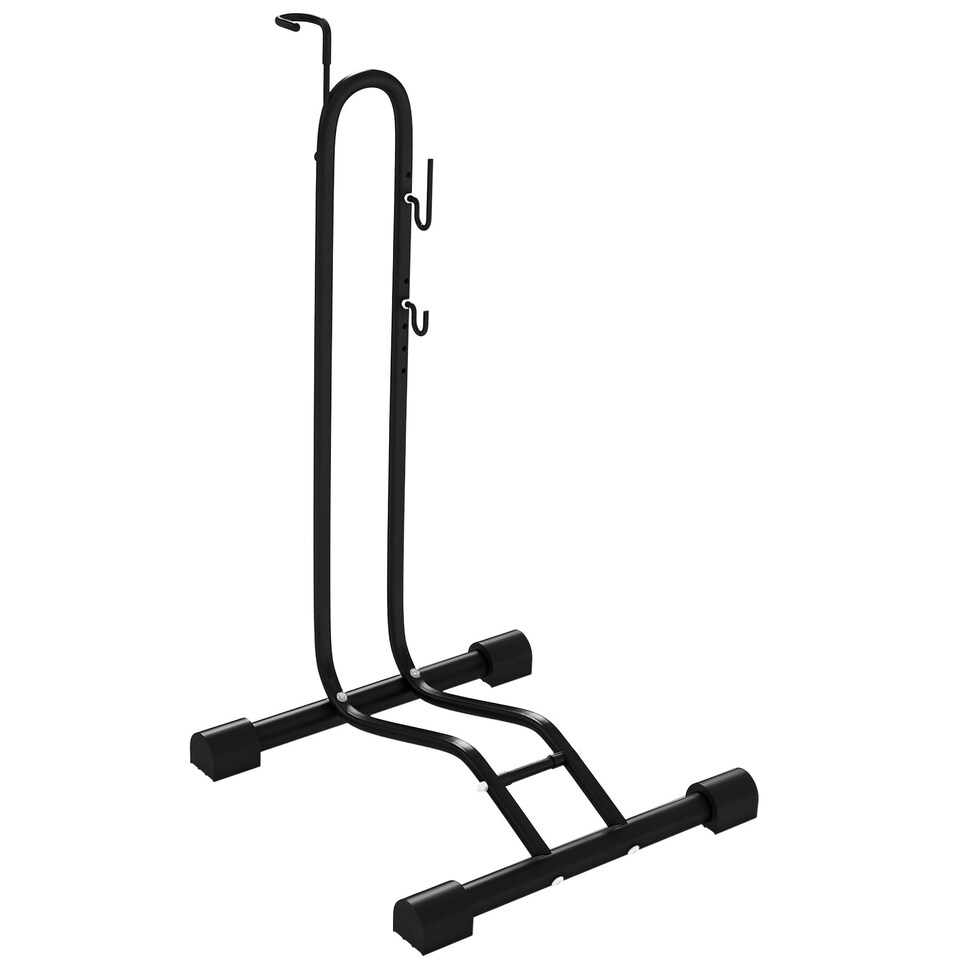 image 1 of SPORTNOW Vertical and Horizontal Bike Rack, Black
