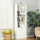 image 2 of HOMCOM 2 Door 4 Shelves Bookcase Wooden Storage Cabinet White